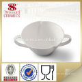 Ceramic microwave soup bowl with handle, two handled soup bowl